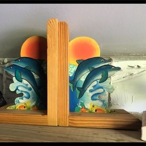 Dolphin Flipper Book Ends